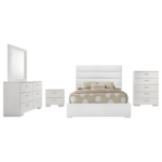 Picture of 5-piece Twin Bedroom Set White High Gloss