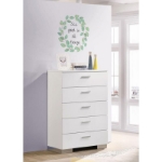 Picture of 35" 5-drawer Bedroom Chest White High Gloss