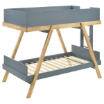 Picture of Twin Over Twin Bunk Bed Blue and Natural