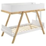 Picture of Twin Over Twin Bunk Bed White and Natural