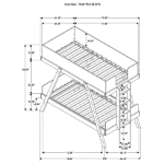 Picture of Twin Over Twin Bunk Bed White and Natural