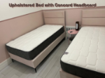 Picture of Beige upholstered bed with Concord Headboard