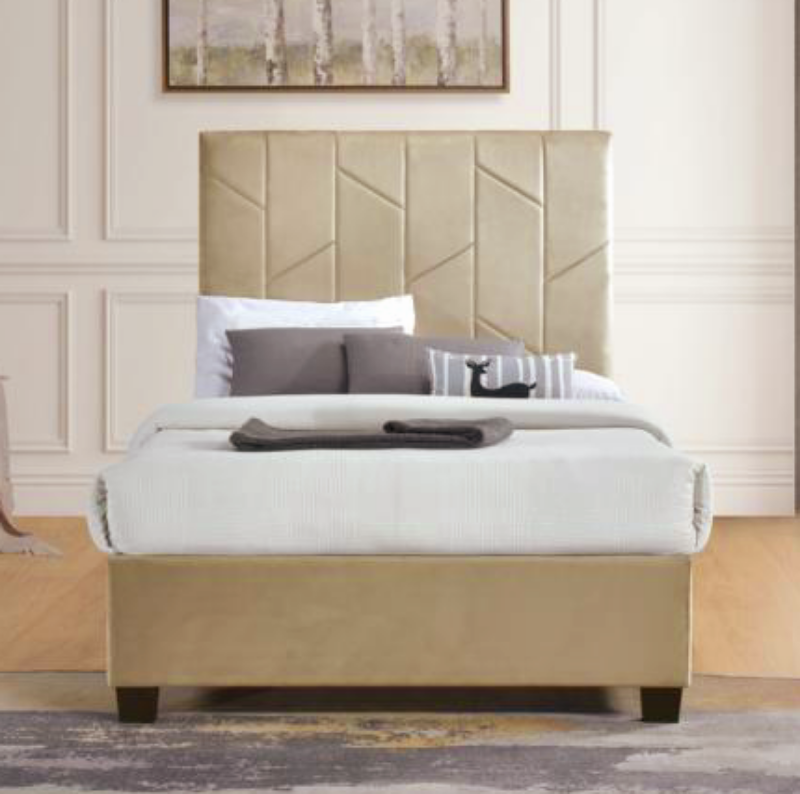 Picture of 48" and 54" Beige Velvet Bed