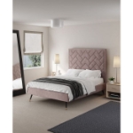 Picture of 39" 44" 48" and 54" Velvet Bedframe and Headboard in Greige Velvet Bed