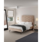 Picture of 39" 44" 48" and 54" Velvet Bedframe and Headboard in Greige Velvet Bed