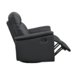Picture of Black Genuine Leather Swivel Glider Reclining Chair