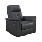Picture of Black Genuine Leather Swivel Glider Reclining Chair