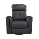Picture of Black Genuine Leather Swivel Glider Reclining Chair