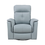 Picture of Sky Blue Genuine Leather Swivel Glider Reclining Chair