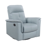 Picture of Sky Blue Genuine Leather Swivel Glider Reclining Chair