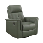 Picture of Green Genuine Leather Swivel Glider Reclining Chair