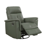 Picture of Green Genuine Leather Swivel Glider Reclining Chair