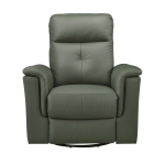 Picture of Green Genuine Leather Swivel Glider Reclining Chair