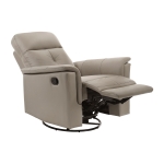 Picture of Latte Genuine Leather Swivel Glider Reclining Chair