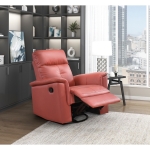 Picture of Red Genuine Leather Swivel Glider Reclining Chair
