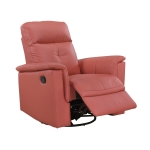 Picture of Red Genuine Leather Swivel Glider Reclining Chair