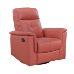 Picture of Red Genuine Leather Swivel Glider Reclining Chair