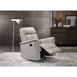 Picture of Silver Genuine Leather Swivel Glider Reclining Chair