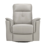 Picture of Silver Genuine Leather Swivel Glider Reclining Chair