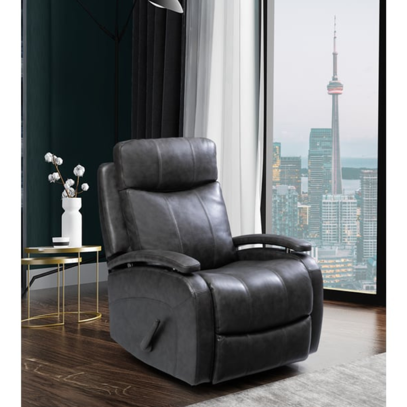 Picture of Ryegate Gray Genuine Leather Swivel Glider Recliner