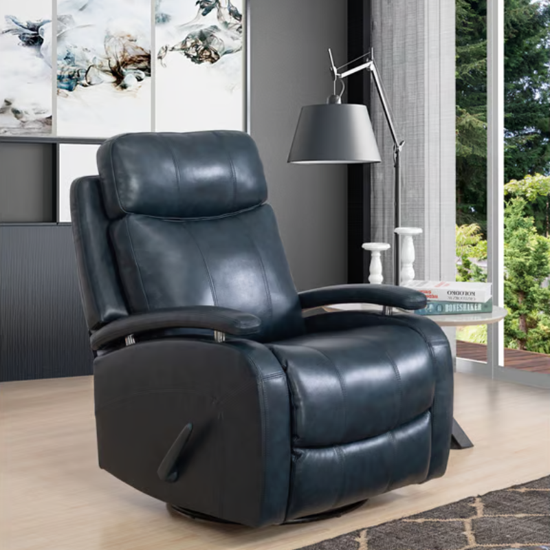 Picture of Ryegate Sapphire Blue Genuine Leather Swivel Glider Recliner