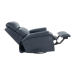 Picture of Barone Navy Blue Genuine Leather Swivel Glider Recliner