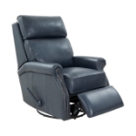 Picture of Barone Navy Blue Genuine Leather Swivel Glider Recliner
