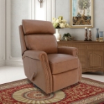 Picture of Saddle Genuine Leather Swivel Glider Recliner