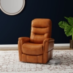 Picture of Light Brown Genuine Leather Swivel Glider Recliner