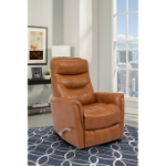 Picture of Light Brown Genuine Leather Swivel Glider Recliner