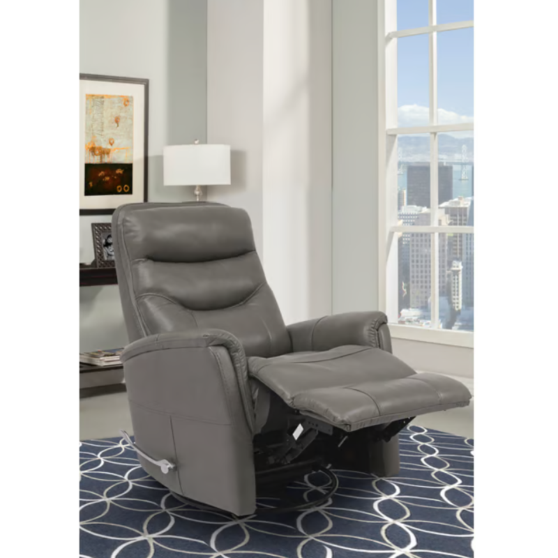 Picture of Dark Grey Genuine Leather Swivel Glider Recliner