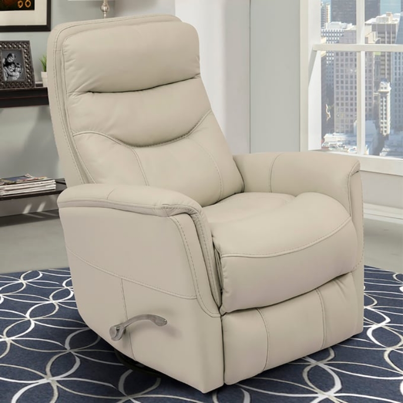 Picture of Beige Genuine Leather Swivel Glider Recliner