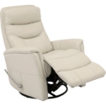 Picture of Beige Genuine Leather Swivel Glider Recliner