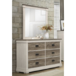Picture of White Weathered Gray Dresser & Mirror