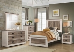 Picture of White Weathered Gray Dresser & Mirror