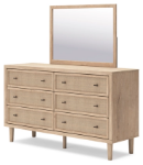 Picture of Wood Finish Dresser and Mirror