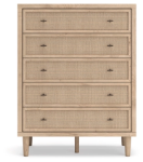 Picture of 40.71" Wood Finish Five Drawer Wide Chest