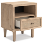 Picture of Wood Finish One Drawer Night Stand