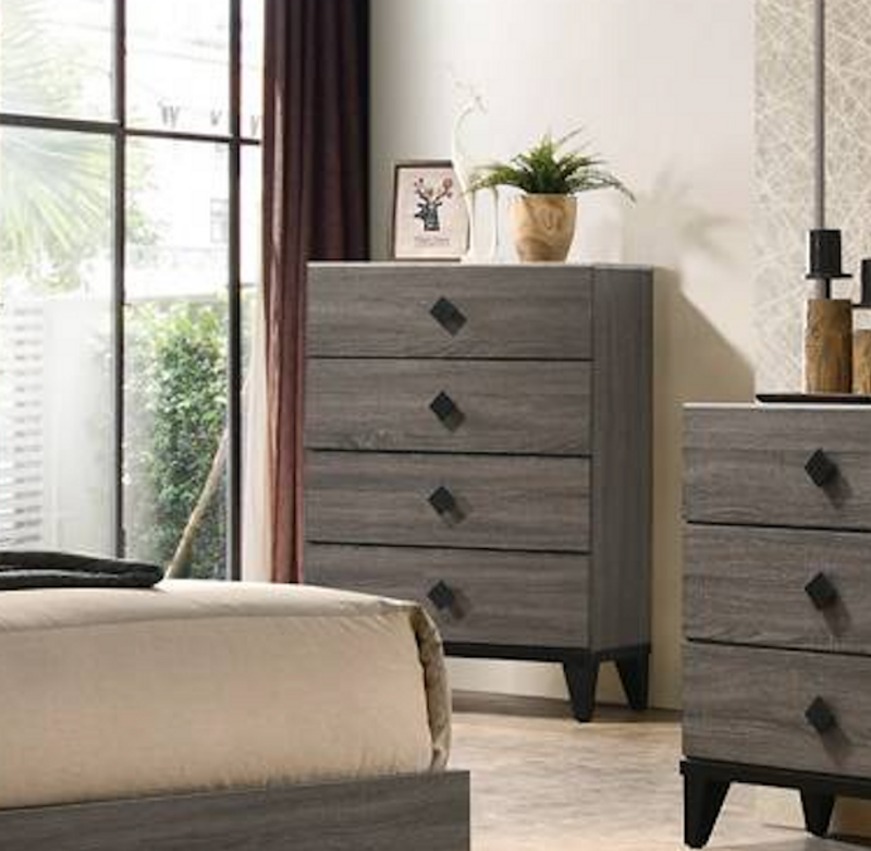 Picture of 31"W x 45"H Rustic Gray Oak Finish Chest