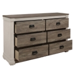 Picture of White Gray Dresser and Mirror