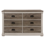 Picture of White Gray Dresser and Mirror