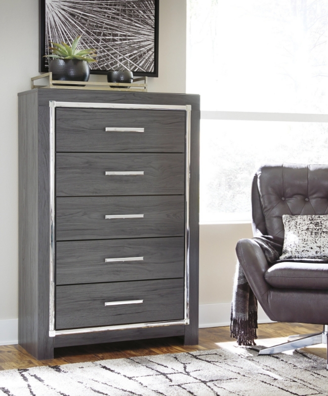 Picture of Gray Five Drawer Chest