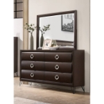 Picture of Dark Merlot 6 Drawer Dresser And Mirror