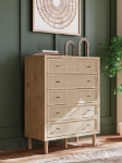 Picture of 40.71" Wood Finish Five Drawer Wide Chest