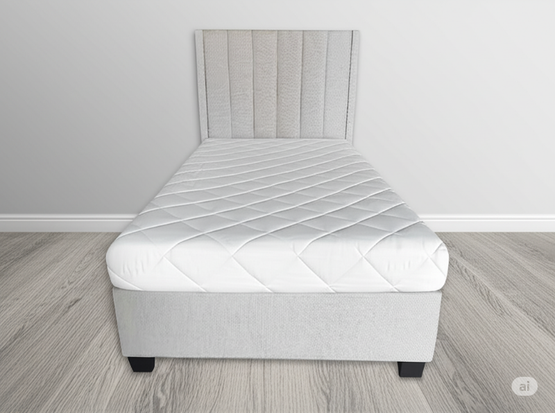 Picture of 48" and 54" Light beige velvet Bed