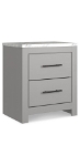 Picture of Gray Finish wood Two Drawer Night Stand