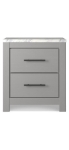 Picture of Gray Finish wood Two Drawer Night Stand
