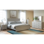 Picture of Gray Finish wood Two Drawer Night Stand
