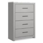 Picture of Gray Finish wood Four Drawer Chest