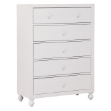 Picture of 36"L x 50.25"L Wood White 5 drawers Chest